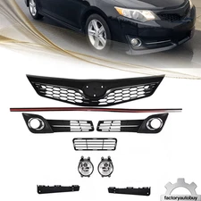 9PCS For 2012-2014 Toyota Camry SE Front Bumper Grille+Fog Light & Cover Bracket