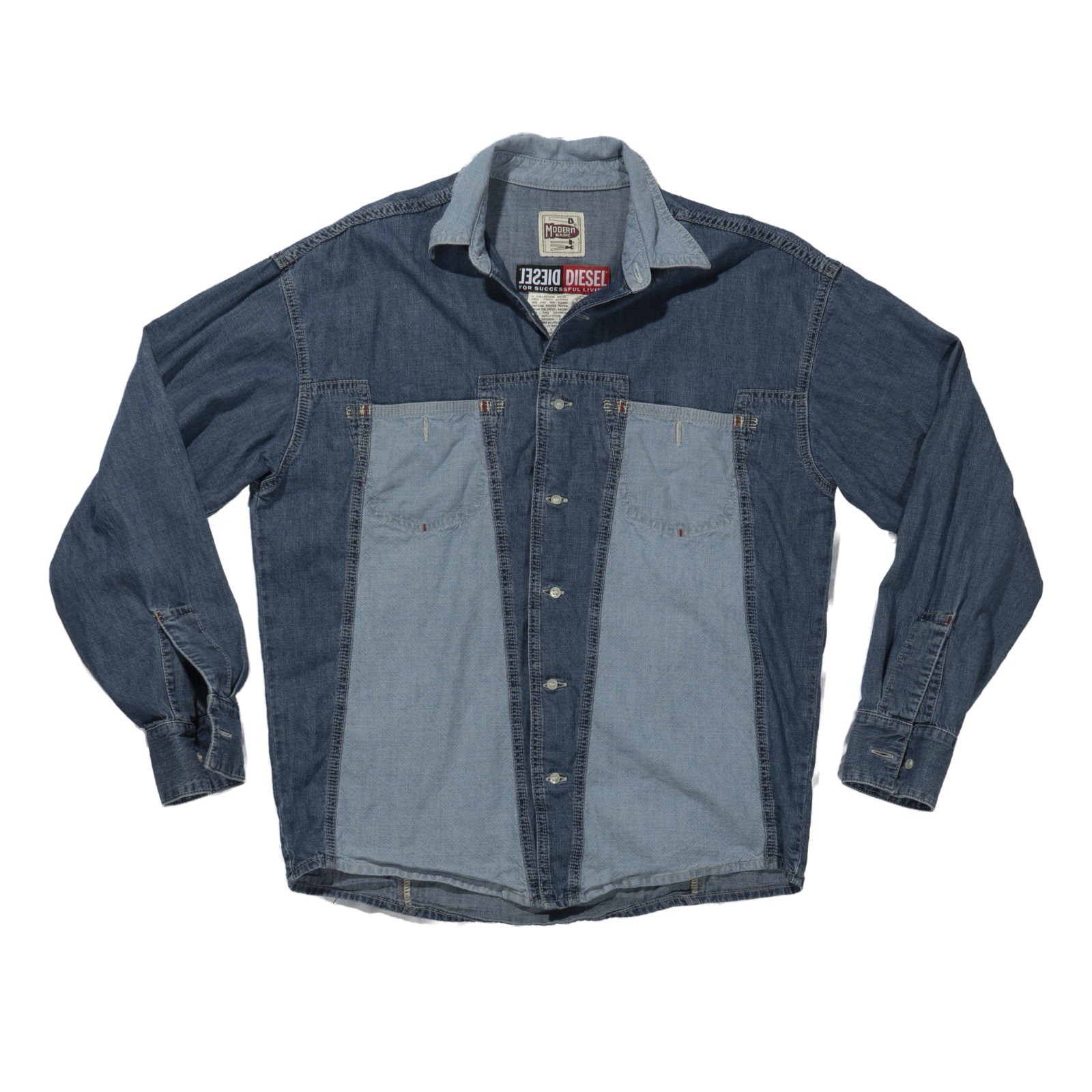 Diesel Jeans Reedition Patchwork Denim Button Dow… - image 1