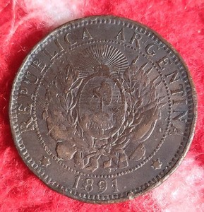 1891 Argentina Two Centavos 