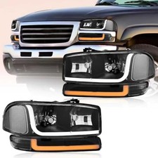 LED DRL Headlight, Headlights Assembly Kit Compatible with 1999-2007 GMC