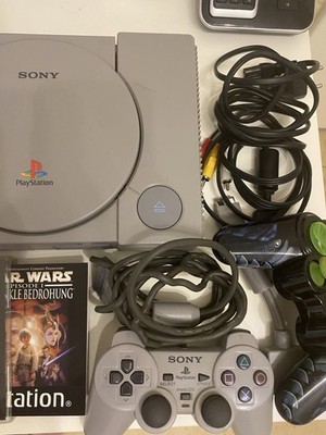 Sony PlayStation 1 PS1 Konsole Komplett mit 2 Controllern + Star Wars Spiel