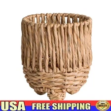 Handwoven Twisted Water Hyacinth Round Planter Basket Artificial Plants Indoor