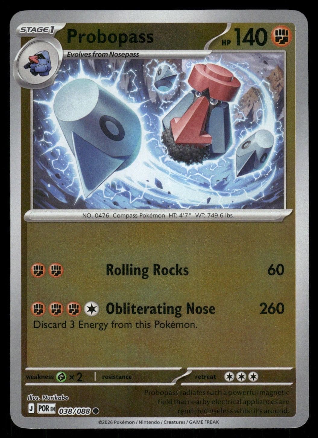 Probopass - Reverse Holo Common ME03: Perfect Order 038/088 NM