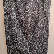 Black Floral Lace Pencil Skirt vampy goth minimalist clean preppy grandma