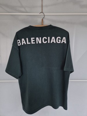 Balenciaga Oversized Logo T-Shirt Grün Backprint Authentic Streetwear Size M