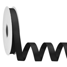 5/8 Inch x 50 Yards Black Solid Grosgrain Ribbon For Gift Wrapping Bows