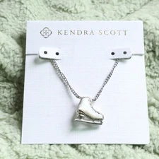 ❤️ Kendra Scott Ice Skate Silver White Mother-of-Pearl Pendant Necklace ❤️