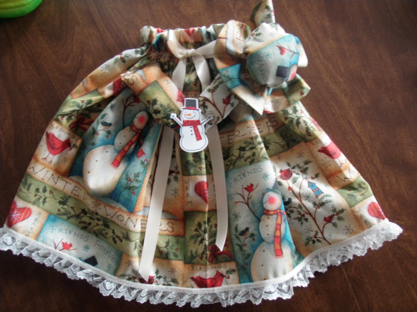 Goose clothes outfit - Winter snowmen & items dress w/bonnet for lg 24-27" goose