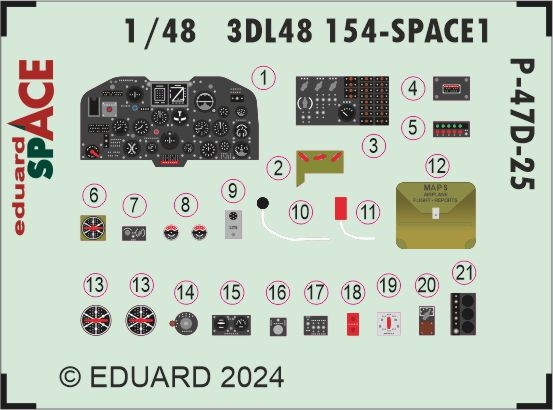 Eduard ED3DL48154 1:48 Republic P-47D-25RE Thunderbolt SPACE