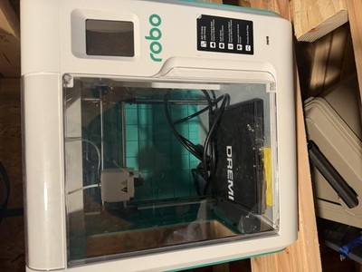 Robo E3 Enclosed FDM 3D Printer WiFi USB Heated Bed 150mm Volume Teal White