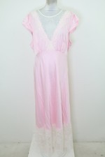 M&S Women's Dress Size 20 Tall Pink Sheer Floral Lace Trim Cap Sleeves New