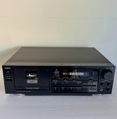 AIWA AD-F800U Cassette Deck Black 3-Head AMTS HX PRO Dual Capstan Dolby