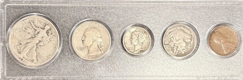 1934-90%  Silver Birth Year Set  circulated w/Walking Liberty half