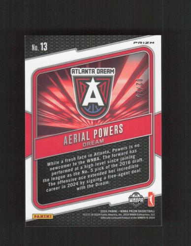 2024 Panini Prizm WNBA #13 Aerial Powers Fearless Prizms Mojo #/25 - Picture 2 of 2