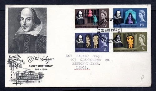 GB - 1964 Shakespeare Festival Phosphor First Day Cover