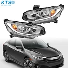 Halogen LED DRL Projector Headlight For Honda Civic 2016-2020 Pair LH+RH Chrome