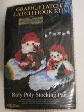 Vtg Sealed Graph N Latch 2 Roly Poly Mini Stocking LATCH HOOK KIT