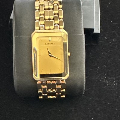 Vintage Men's 22mm /31mm Gold Tone Seiko 1980s LASSALE Watch 7N00