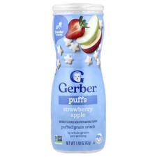 Puffs, Puffed Grain Snack, 8 Months, Strawberry Apple, 1.48 oz 42 g 