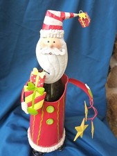 Santa Claus  Home Interiors Metal Wine Bottle Holder Liquor Beverage Cover L@@K 