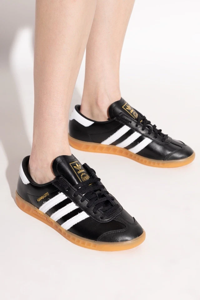 阿迪达斯原装汉堡女式运动鞋黑色运动鞋皮革运动鞋 #626 — 第 4/4 张图片