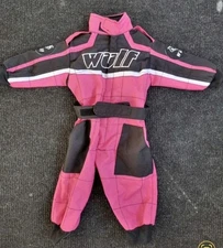 NEW PINK WULFSPORT KIDS MX MOTORBIKE KART RACE BOILER SUIT APPROX 20" WAIST 4XS