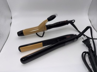 CHI 1 inch Ceramic Hair Iron Straightener And Curling Iron With Bag - Black