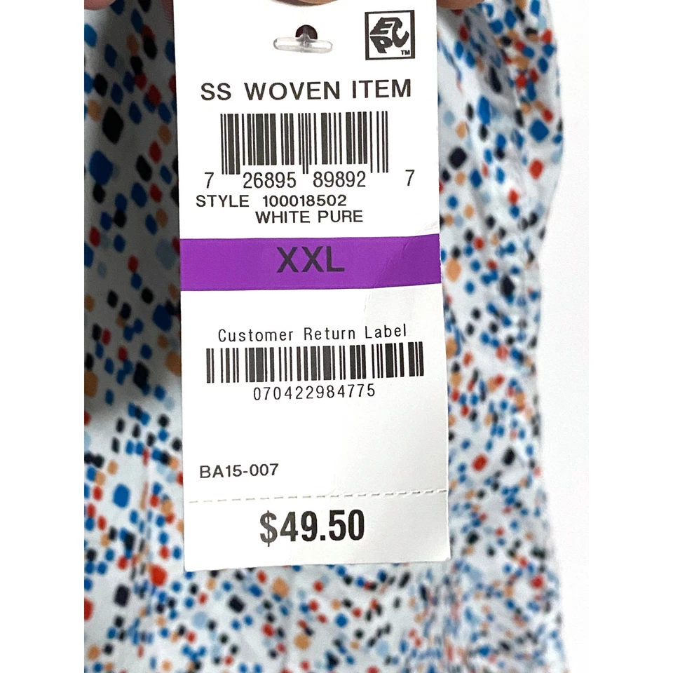 INC Colorful Geometric Button Shirt Mens XXL NWT Preppy Vacation Resort Loud - Image 3 of 4