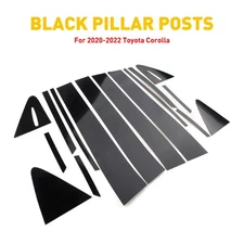 6PCS Black Car Door Window Pillar Post Cover Trim For 2020-2022 Toyota Corolla