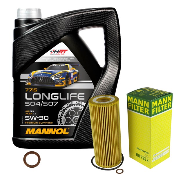 Inspektionspaket 5L Mannol Longlife 5W-30 FüR BMW E91 320D 318D E46 E83 2.0D-image