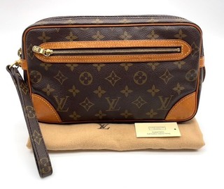 Auth Louis Vuitton Monogram Marly Dragonne GM M51825 Clutch Bag W/Bag NS091813