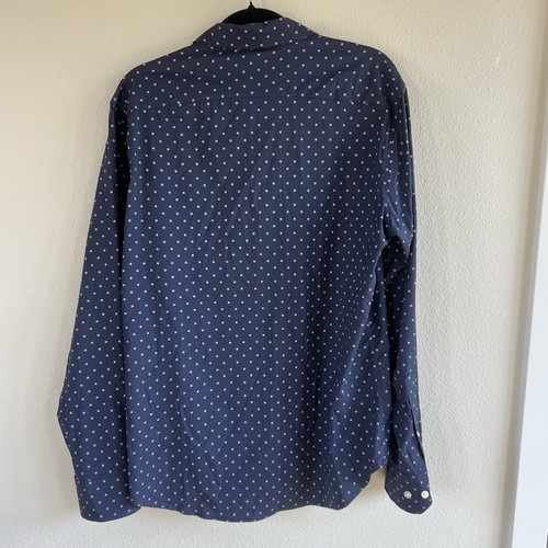 NEW Bonobos Slim Fit Button Up Shirt Men’s Large Dot Starry Sky Blue Purple - Picture 2 of 9