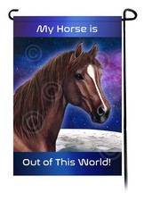 Out of This World Garden Flag - Quarter Horse Chestnut