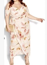 City Chic Xxl Dress Rose Petal Plus Size 24