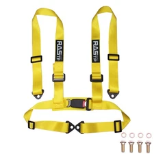 US Yellow RASTP Racing Belts 4 Point 4PT Harness Nylon Adjustable