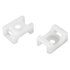 Cable Tie Mount Base Saddle Type Wire Holder Nylon 9mm Hole Width White 100Pack