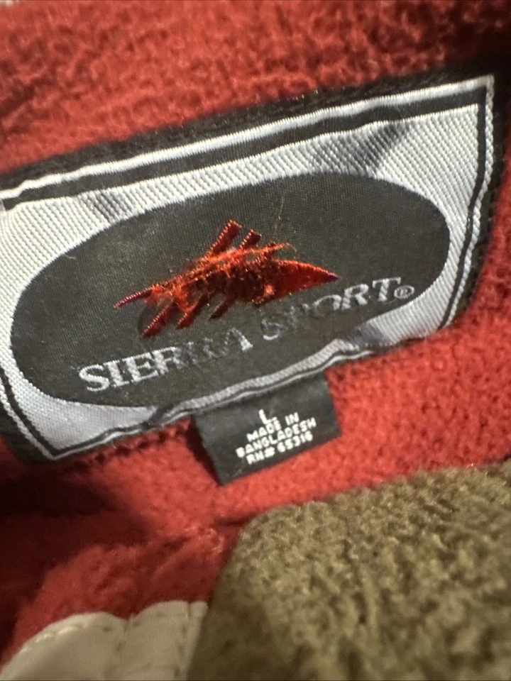 Sierra Sport Fleece Lined Jacket Beige Large Red Insides Winter Jacket Vintage - Image 2 of 4