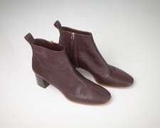 Everlane Day Ankle Boots Wine Burgundy Leather 8