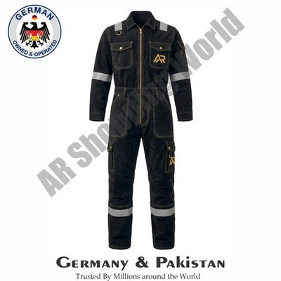 Heavy Duty Mens Black Reflective Safety Work Overall Boiler Suit Mechanic Dangri