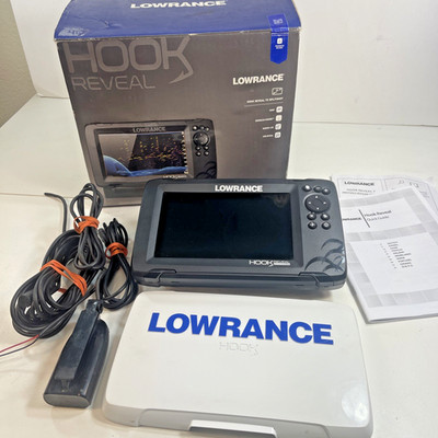Lowrance Hook Reveal 7x-SS Split Shot Fishfinder Black GPS Plotter w/ Transducer