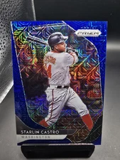 2020 Panini Prizm Starlin Castro #144 Blue Mojo Prizm /175 Washington Nationals