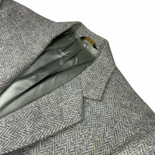 VTG Nate Friedman Men's 100 Wool Tweed Blazer Gray/Blue/Beige Herringbone   42R