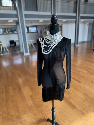 Diamonds Are Forever Black Latin/ Rhythm dress.  Size- XS/S