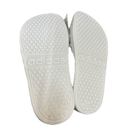Adidas UK 12 Adilette Aqua Deslizadores Blancos Niños Sin Cordones Piscina Ducha Deportes Toboganes - Imagen 3 de 3