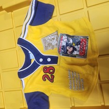 Vintage Disney Baby 12 Months Mickey Baseball Jersery Shirt Mvp Yellow A11