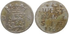 Royaume Des Pays-Bas Westfriesland 2 Stübere 1769 Argent 1.62G, Ø19.6Mm KM# 106