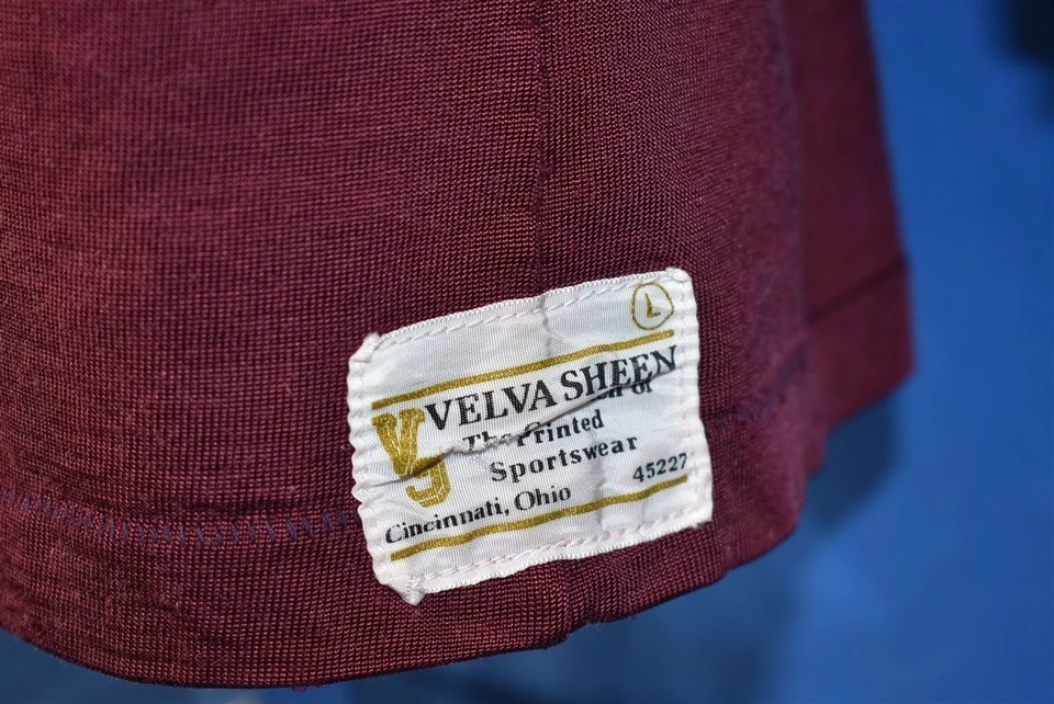 vintage 70s CAMPBELLSVILLE COLLEGE KY MAROON WHITE JERSEY VELVA SHEEN t-shirt M - Image 4 of 4