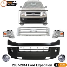 Front Bumper Cover & Grille Assembly Kit For 2007-2014 Ford Expedition