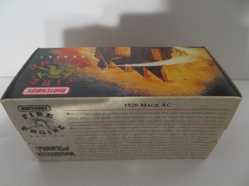 Matchbox YFED1 1920 Mack AC Fire Engine Series 1993 MIB - Picture 8 of 8