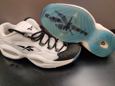 Reebok Question Low Basketball Shoes White Black Ice Iverson Sz womens  I3